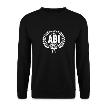 Abitur Gymnasium Damen und Herren Abi 2023 - Unisex Pullover - Schwarz - Vorne - Alina (178cm) & Michal (187cm)