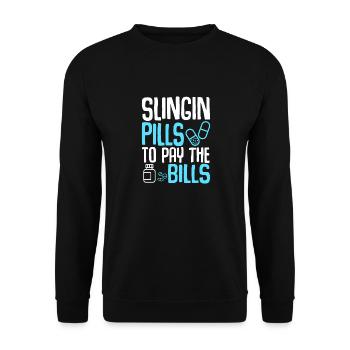 Slingin Pills to Pay the Bills Pharmacist Pharmacy - Unisex Sweatshirt - black - Front - Alina (178cm) & Michal (187cm)