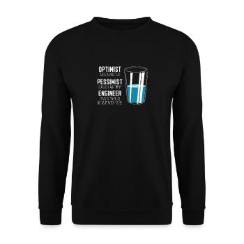 Funny Engineering Computer Civil Optimist Glas - Unisex Pullover - Schwarz - Vorne - Alina (178cm) & Michal (187cm)