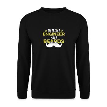 Les ingénieurs géniaux ont des barbes drôles d’ingénierie - Sweat-shirt Unisexe - noir - Devant - Alina (178cm) & Michal (187cm)