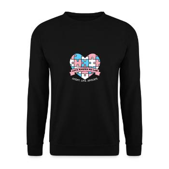 Accepter l’amour Avocat L’amour ne connaît pas de loi - Sweat-shirt Unisexe - noir - Devant - Alina (178cm) & Michal (187cm)