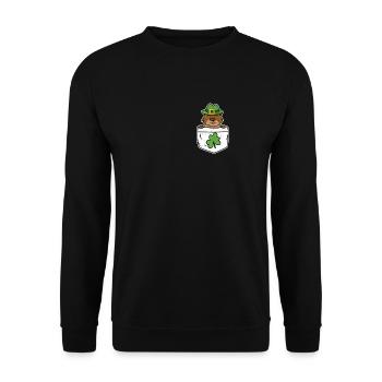 Mignon Irish Sea Otter Bag Clover St Pat - Sweat-shirt Unisexe - noir - Devant - Alina (178cm) & Michal (187cm)