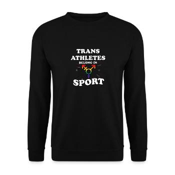 Lqbtq-athleten Trans Gehören Zum Sport Lgbtq - Unisex Pullover - Schwarz - Vorne - Alina (178cm) & Michal (187cm)