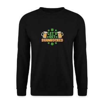 Let's Get Shamrocked St. Patricks Day Irisches - Unisex Pullover - Schwarz - Vorne - Alina (178cm) & Michal (187cm)