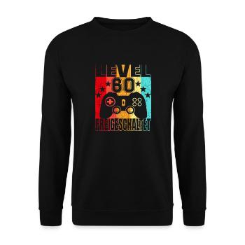 60 Jahre Geburtstagsshirt Zocker Gamer 60. - Unisex Pullover - Schwarz - Vorne - Alina (178cm) & Michal (187cm)