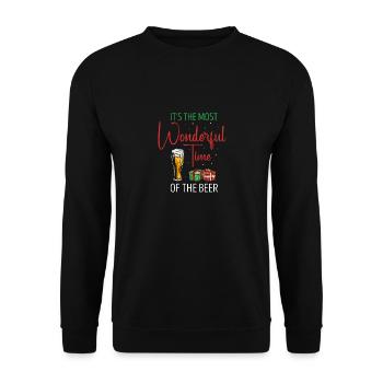 Le plus merveilleux de la bière drôle de couples de Noël - Sweat-shirt Unisexe - noir - Devant - Alina (178cm) & Michal (187cm)