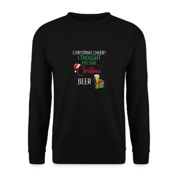 Christmas Cheer Beer Lover Drôle de couples de Noël - Sweat-shirt Unisexe - noir - Devant - Alina (178cm) & Michal (187cm)