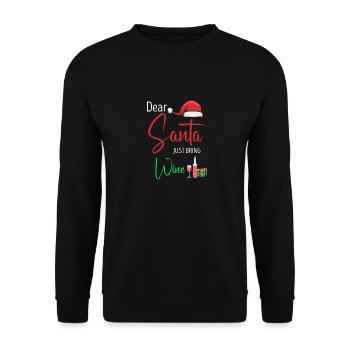 Cher Père Noël, apportez simplement du vin Drôles de couples de Noël - Sweat-shirt Unisexe - noir - Devant - Alina (178cm) & Michal (187cm)