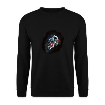 Astronaut Cosmonaut Sci-Fi character - Unisex Pullover - Schwarz - Vorne - Alina (178cm) & Michal (187cm)