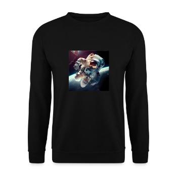 Astronaut Cosmonaut Sci-Fi character - Unisex Pullover - Schwarz - Vorne - Alina (178cm) & Michal (187cm)