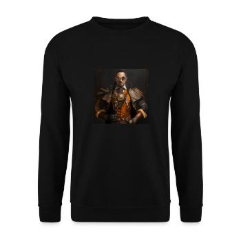 Steampunk Sci-Fi character - Unisex Pullover - Schwarz - Vorne - Alina (178cm) & Michal (187cm)