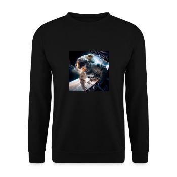 Astronaut Cosmonaut Sci-Fi character - Unisex Pullover - Schwarz - Vorne - Alina (178cm) & Michal (187cm)
