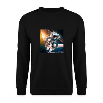 Astronaut Cosmonaut Sci-Fi character - Unisex Pullover - Schwarz - Vorne - Alina (178cm) & Michal (187cm)