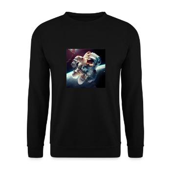 Astronaut Cosmonaut Sci-Fi character - Unisex Pullover - Schwarz - Vorne - Alina (178cm) & Michal (187cm)