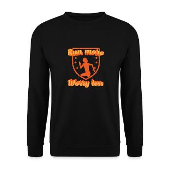 Lustiges Marathon Läufer Laufen Cross Country - Unisex Pullover - Schwarz - Vorne - Alina (178cm) & Michal (187cm)