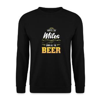 Lustiges Marathon Läufer Laufen Cross Country - Unisex Pullover - Schwarz - Vorne - Alina (178cm) & Michal (187cm)