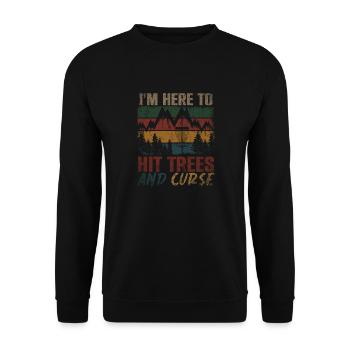 In Here To Hit Trees And Curse Disc Golf - Unisex Sweatshirt - black - Front - Alina (178cm) & Michal (187cm)