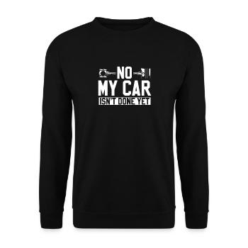 Non Ma voiture n’est pas encore terminée Atelier de mécanique automobile - Sweat-shirt Unisexe - noir - Devant - Alina (178cm) & Michal (187cm)