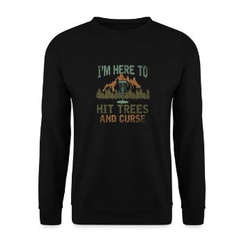 In Here To Hit Trees And Curse Disc Golf - Unisex Sweatshirt - black - Front - Alina (178cm) & Michal (187cm)