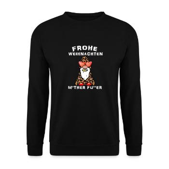 Frohe Weihnachten - Unisex Pullover - Schwarz - Vorne - Alina (178cm) & Michal (187cm)