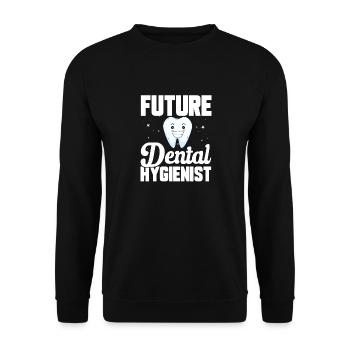 Future Dental Hygienist Dentist Student - Unisex Sweatshirt - black - Front - Alina (178cm) & Michal (187cm)