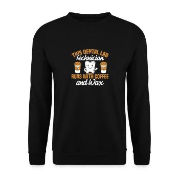 Dental Technician Coffee & Wax Dental Technician Dentist - Unisex Sweatshirt - black - Front - Alina (178cm) & Michal (187cm)