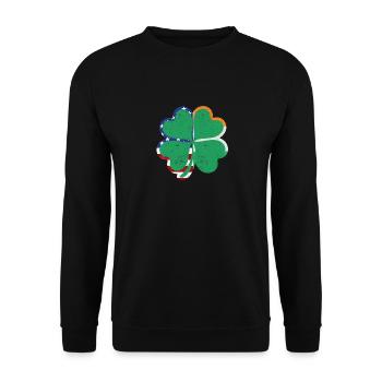 Irish American Ireland Flag ST PATRICKS DAY - Unisex Sweatshirt - black - Front - Alina (178cm) & Michal (187cm)