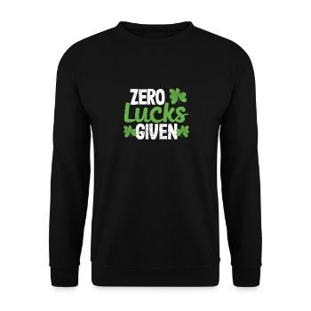 Funny Saint Patrick's Day Clover Irish Null - Unisex Sweatshirt - black - Front - Alina (178cm) & Michal (187cm)