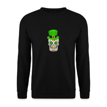 Crâne en sucre Saint-Patrick Jour de la chance morte - Sweat-shirt Unisexe - noir - Devant - Alina (178cm) & Michal (187cm)