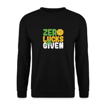 Zéro chance donnée drôle de Saint Patrick - Sweat-shirt Unisexe - noir - Devant - Alina (178cm) & Michal (187cm)