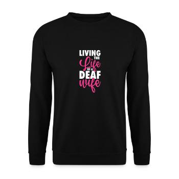 Fierté sourde Malentendants - Sweat-shirt Unisexe - noir - Devant - Alina (178cm) & Michal (187cm)