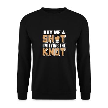 Achetez-moi un coup Je suis en train de nouer le nœud enterrement de vie de garçon - Sweat-shirt Unisexe - noir - Devant - Alina (178cm) & Michal (187cm)