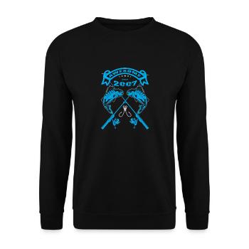 Awesome since 2007. Angel, Angler's birthday - Unisex Sweatshirt - black - Front - Alina (178cm) & Michal (187cm)