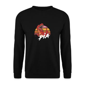 PIA - Beautiful Girl Name with T-REX Dino - Unisex Sweatshirt - black - Front - Alina (178cm) & Michal (187cm)