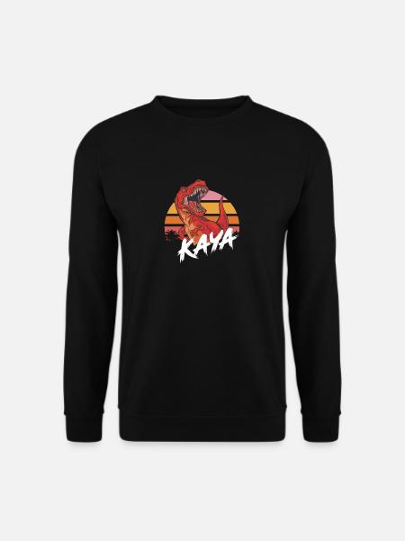KAYA - Schöner Mädchen Name mit T-REX Dino - Unisex Pullover - Schwarz