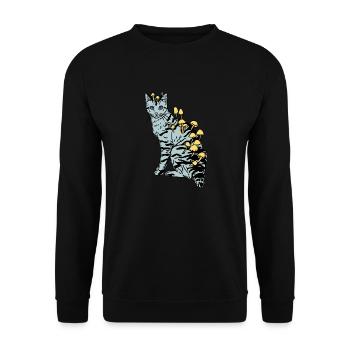 Cubensis Cat - Unisex Sweatshirt - black - Front - Alina (178cm) & Michal (187cm)