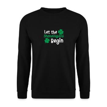 St. Patricks Day Grüner irischer Stolz - Unisex Pullover - Schwarz - Vorne - Alina (178cm) & Michal (187cm)