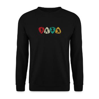 Guitar Pick For Men Women Guitarist Retro Vintage - Unisex Sweatshirt - black - Front - Alina (178cm) & Michal (187cm)