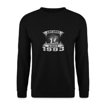 Awesome since 1993. Angel, Angler's birthday - Unisex Sweatshirt - black - Front - Alina (178cm) & Michal (187cm)