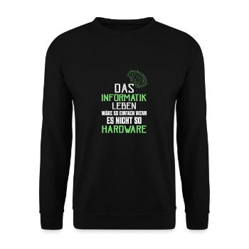 Das Informatik Leben wäre so einfach Programmierer - Unisex Pullover - Schwarz - Vorne - Alina (178cm) & Michal (187cm)
