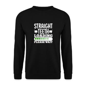 Charger des dents droites Veuillez patienter Orthodontiste Ki - Sweat-shirt Unisexe - noir - Devant - Alina (178cm) & Michal (187cm)