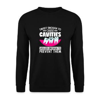 Orthodontiste Dentiste Dentiste Assez mignon pour - Sweat-shirt Unisexe - noir - Devant - Alina (178cm) & Michal (187cm)