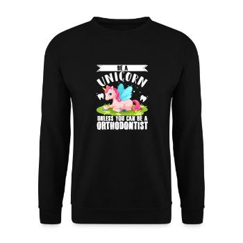Orthodontist Unicorn Dentist Orthodontics - Unisex Sweatshirt - black - Front - Alina (178cm) & Michal (187cm)