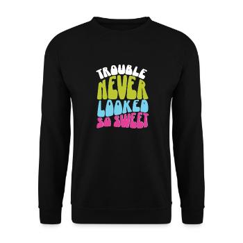 Anger never looked so sweet quote gift - Unisex Sweatshirt - black - Front - Alina (178cm) & Michal (187cm)