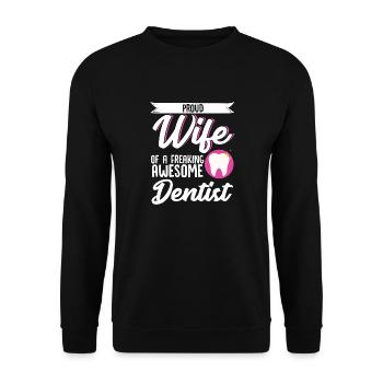 Dentiste Épouse Mari Hygiéniste dentaire Couple Val - Sweat-shirt Unisexe - noir - Devant - Alina (178cm) & Michal (187cm)