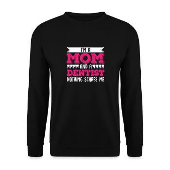 Dentiste Mère Mère Hygiéniste dentaire Dentiste - Sweat-shirt Unisexe - noir - Devant - Alina (178cm) & Michal (187cm)
