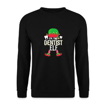 Christmas dentist I am the dentist Elfe Passe - Unisex Sweatshirt - black - Front - Alina (178cm) & Michal (187cm)