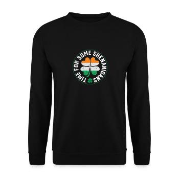St. Patrick's Day Irischer Klee Zeit für ein paar - Unisex Pullover - Schwarz - Vorne - Alina (178cm) & Michal (187cm)