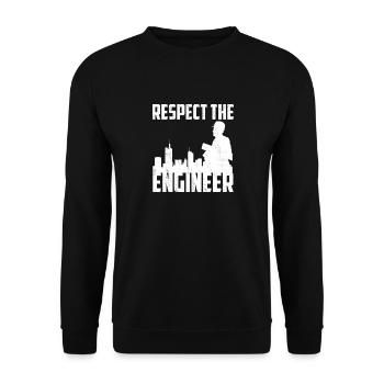 Fun Respect L’ingénieur Cool Ingénieur mécanique - Sweat-shirt Unisexe - noir - Devant - Alina (178cm) & Michal (187cm)