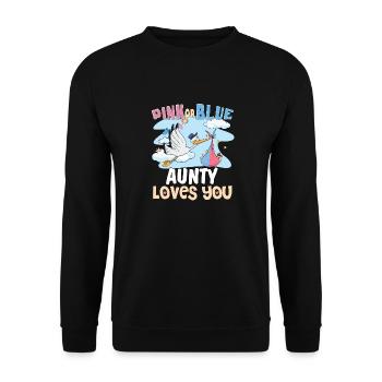 Pink or Blue Aunty Loves You Best Auntie Ever - Sweat-shirt Unisexe - noir - Devant - Alina (178cm) & Michal (187cm)